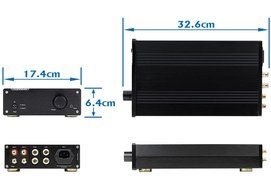 TP30-MK2 Digital Hi-Fi Power Stereo Subwoofer Amplifier 16bit/48kHz USB DAC Headphone Amp (Silver) N4