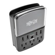 Tripp Lite 4 Outlet Surge Protector/Suppressor, Wall Mount Direct Plug-in, &amp; $10K INSURANCE (TLP4BK) N4
