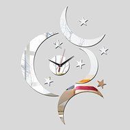 EverTrust(TM) wall clocks new arrival quartz watch 3 big moons clock modern design luxury mirror 3d crystal watch...