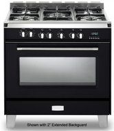 Verona VCLFSGE365E 36&quot; Classic Dual Fuel Range with 4 cu. ft. European Convection Oven in Matte Black