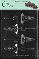 Cybrtrayd H114 Halloween Chocolate Candy Mold, Witch&#039;s Hat Lolly