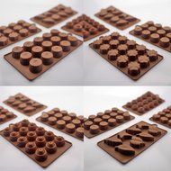 Silicone Chocolate Molds,Silivo 4 Pack 43-Cavity Molds-Leaf Round Plum Blossom Shape for Making Chocolate Chunks...