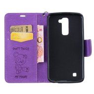 LG K10 Case, LG K10 Wallet Case,PHEZEN Cute Bear Don&#039;t Touch My Phone Design PU Leather Wallet Case Stand Flip... N97