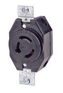 Leviton 7310-B 20 Amp, 125/250 Volt, Flush Mounting Locking Receptacle, Industrial Grade, Non-Grounding, Black...