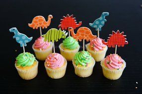 24 Dinosaur Cupcake Toppers Dinosaur food picks Dinosaur themed party
