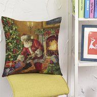 Pillow Cover,Haoricu Retro Vintage Santa Claus Printing Christmas Sofa Bed Home Decor Pillow Case Cushion Cover... N13