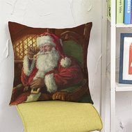 Pillow Cover,Haoricu Retro Vintage Santa Claus Printing Christmas Sofa Bed Home Decor Pillow Case Cushion Cover... N14