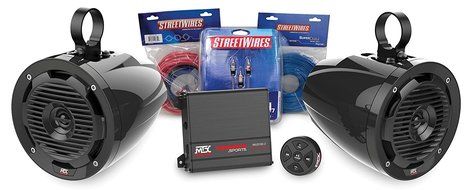 Polaris Ranger 400 Mid Size 2010-14 BORVKIT1 2-CHANNEL AMPLIFIER AND 2 ROLL CAGE SPEAKER AUDIO PACKAGE N3