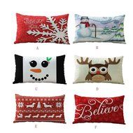 Pillow Cover,Haoricu Christmas Snowflake Rectangle Cotton Line Pillow Cases Cushion Covers (F2) N26