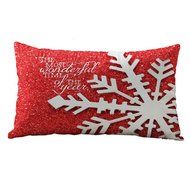 Pillow Cover,Haoricu Christmas Snowflake Rectangle Cotton Line Pillow Cases Cushion Covers (F2) N27