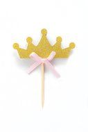 Tiara Crown Girl Birthday Party Cupcake Topper, Princess Crown Cupcakes Toppers, Gold Tiara Cupcake Toppers 12...