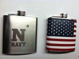 Top Shelf Flasks Stitched American Flag Flask, 6 oz