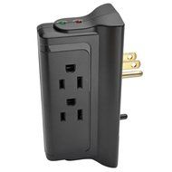 Tripp Lite 4 Outlet Surge Protector/Suppressor, Wall Mount Direct Plug-in, &amp; $10K INSURANCE (TLP4BK) N7