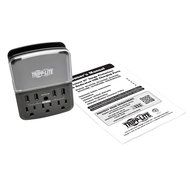 Tripp Lite 4 Outlet Surge Protector/Suppressor, Wall Mount Direct Plug-in, &amp; $10K INSURANCE (TLP4BK) N8