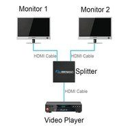 MALLCROWN 2 POrt HDMI splitter Amplified Powered Splitter and Signal Distributor