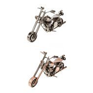 Handmade Wrought Iron Motorcycle Model Bronze Black#3 - Black N9