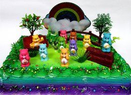 CARE BEARS 16 Piece Birthday CAKE Topper Set, Featuring 10 Care Bear Figures, Decorative Themed Accessories, Figures... N2