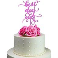 Sugar Yeti Made In USA Wedding Cake Topper Best Day Ever #16 Gold Mirror N2