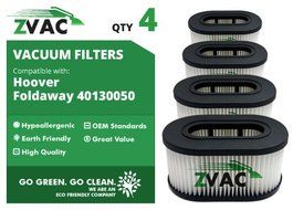 2 Hoover Part Number 40130050 Cartridge Filter Type 50 Fits Foldaway Model U5172-900 By ZVac N2