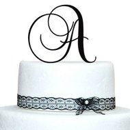 Monogram Inital Letter Acrylic Cake Topper Wedding A B C D E F G H I J K L M N O P Q R S T U V W X Y Z &amp; (F, Glittery...