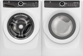 Electrolux White Front-Load Laundry Pair with EFLW417SIW 27" Washer and EFMG417SIW 27" Gas Dryer