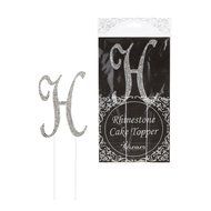 Lunaura - Sparkling Rhinestone Letter Cake Topper - H