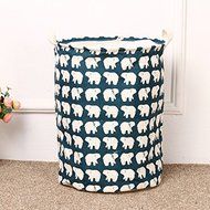 MuLuo Cotton Waterproof Beam Port Storage Barrels Laundry Basket Storage Basket Bucket opening&amp;bear M N5