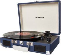 Crosley CR8005D-PI Cruiser Deluxe Portable 3-Speed Turntable with Bluetooth, Pink N23