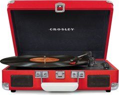 Crosley CR8005D-PI Cruiser Deluxe Portable 3-Speed Turntable with Bluetooth, Pink N25
