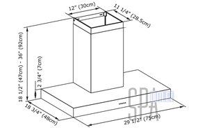 Blue Ocean 30" RH2790 Stainless Steel Wall Mount Kitchen Range Hood N4