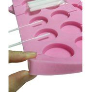 Carlie 2Pcs/Pack 12-Capacity Silicone Lollypop Mold With 40Pcs/Pack Sucker Sticks N3