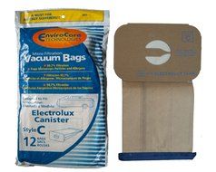 24 Electrolux Allergy Micro filtration Canister Tank Style C Vacuum Bags, Models L,E G, Super J, Golden J, Silverado... N2