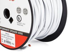 In Wall Speaker Wire | 100 Feet | 12AWG CL3 Rated 2-Conductor Wire White Oxygen Free Copper includes banana plugs... N12
