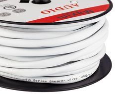 In Wall Speaker Wire | 100 Feet | 12AWG CL3 Rated 2-Conductor Wire White Oxygen Free Copper includes banana plugs... N16