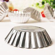 Gogoforward Amico Silver Tone Aluminum Egg Tart Mold Makers