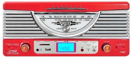 Pyle PTR8UBTBK Bluetooth Turntable System, Retro Vintage Classic Style Vinyl Record Player with Vinyl-to-MP3 Recording... N4