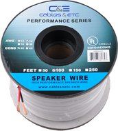 C&amp;E 250 Feet 14AWG CL2 Rated 2-Conductor Loud Speaker Cable (For In-Wall Installation) N21