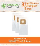3 Bissell Style 1, 4, &amp; 7 Allergen Vacuum Bags Designed To Fit Bissell Powerforce, PowerGlide, Plus, Lift-Off,...