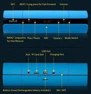 Wireless Bluetooth V3.0 LED Display Speaker with Light Sensitive Touch NFC Support(green) N3