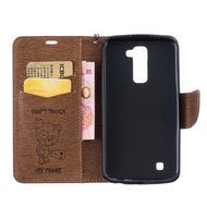 LG K10 Case, LG K10 Wallet Case,PHEZEN Cute Bear Don&#039;t Touch My Phone Design PU Leather Wallet Case Stand Flip... N115