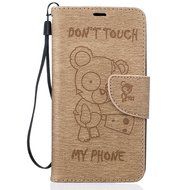 LG K10 Case, LG K10 Wallet Case,PHEZEN Cute Bear Don&#039;t Touch My Phone Design PU Leather Wallet Case Stand Flip... N116