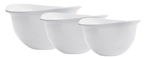 Cuisipro Mixing Bowl Set, 3-Piece, White