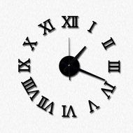 MuLuo DIY Acrylic mirror wall clock 3D Roman numerals design&amp;Home Decor stickers wall Watches black N2