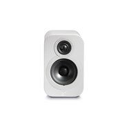 Q Acoustics 3010 Bookshelf Speaker Pair (Gloss White) + QED Silver Anniversary XT Speaker Cable Pair 6.5 Feet...
