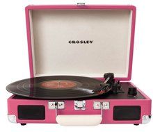 Crosley CR8005D-PI Cruiser Deluxe Portable 3-Speed Turntable with Bluetooth, Pink N31