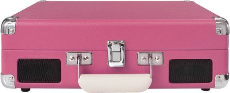 Crosley CR8005D-PI Cruiser Deluxe Portable 3-Speed Turntable with Bluetooth, Pink N33