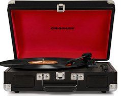 Crosley CR8005D-PI Cruiser Deluxe Portable 3-Speed Turntable with Bluetooth, Pink N35