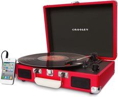 Crosley CR8005D-PI Cruiser Deluxe Portable 3-Speed Turntable with Bluetooth, Pink N37