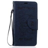 LG K10 Case, LG K10 Wallet Case,PHEZEN Cute Bear Don&#039;t Touch My Phone Design PU Leather Wallet Case Stand Flip... N138