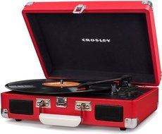 Crosley CR8005D-PI Cruiser Deluxe Portable 3-Speed Turntable with Bluetooth, Pink N41